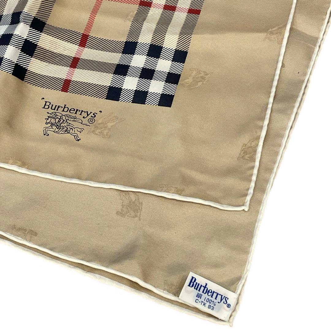 極美品　Burberrys バーバリー 大判スカーフ シルク　ノバチェック