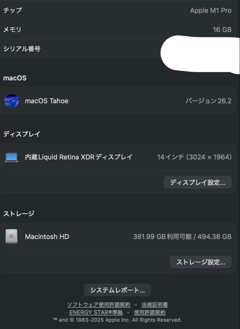 Apple MacBook Pro 14インチ　シルバー 本体