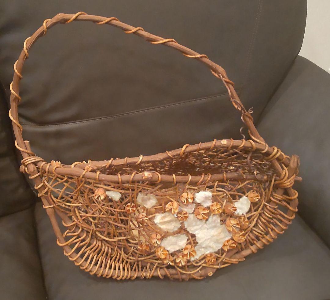 あけびの蔓　オブジェ　電気つき