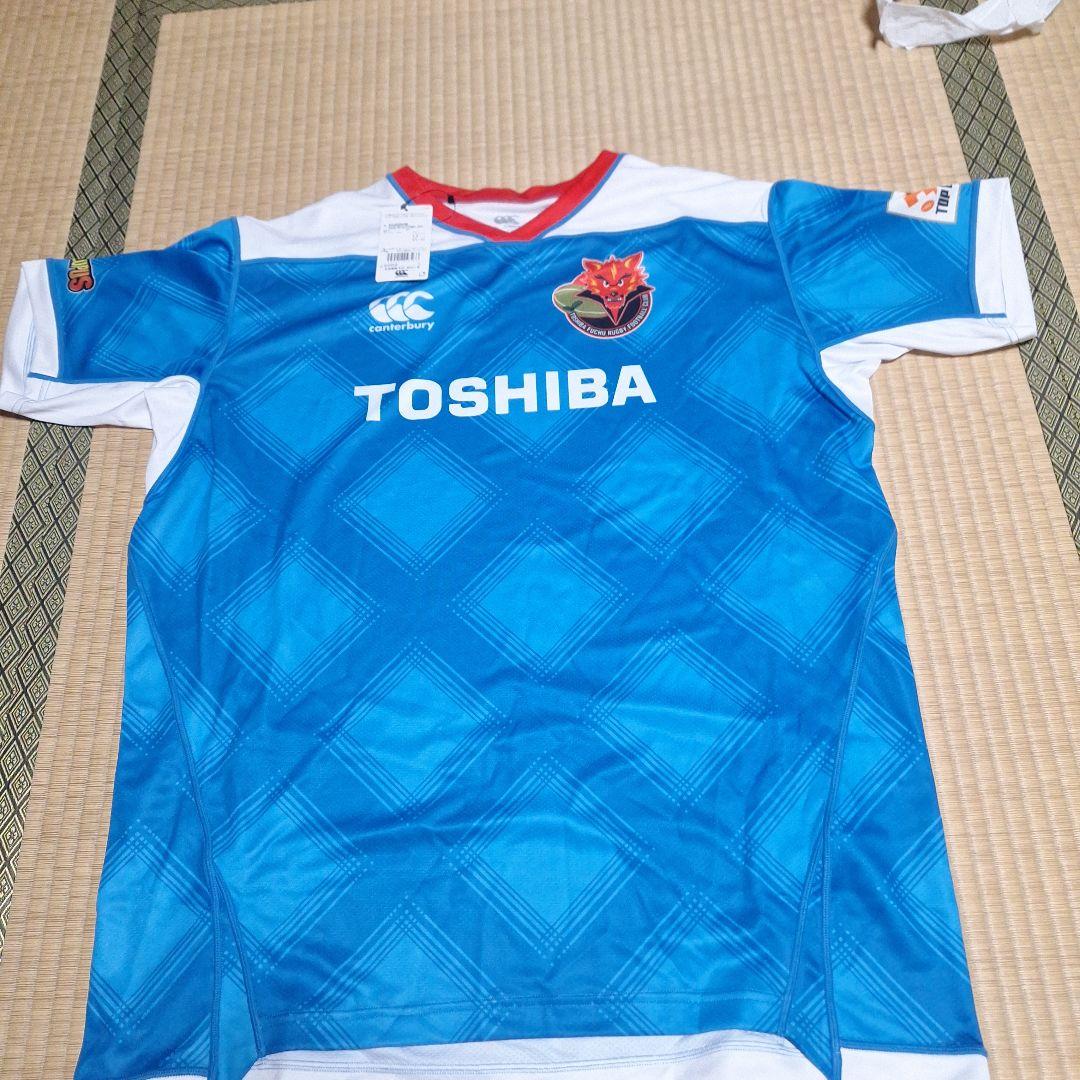 TOSHIBA ラガーシャツ 青