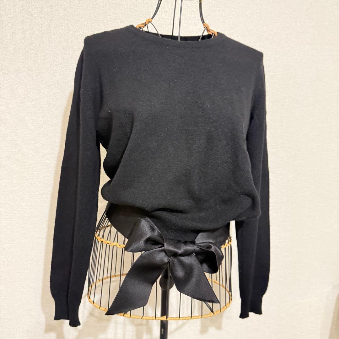 CHANEL ヴィンテージ リボン付き カシミヤニット 長袖 カットソー