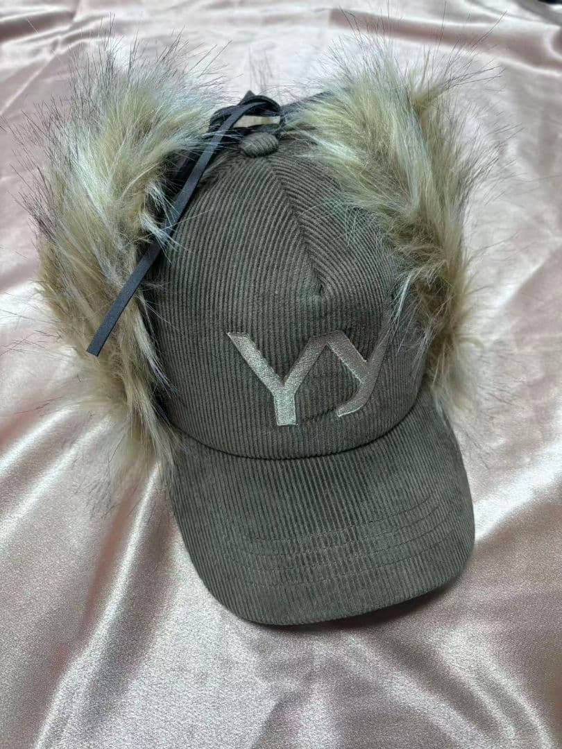 Open YY ファー付きコーデュロイキャップ