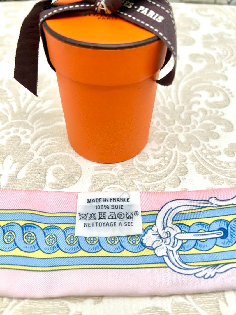 エルメスHERMES ツイリー　ピンク＆水色 シルク ピンク 春色♡ 美品