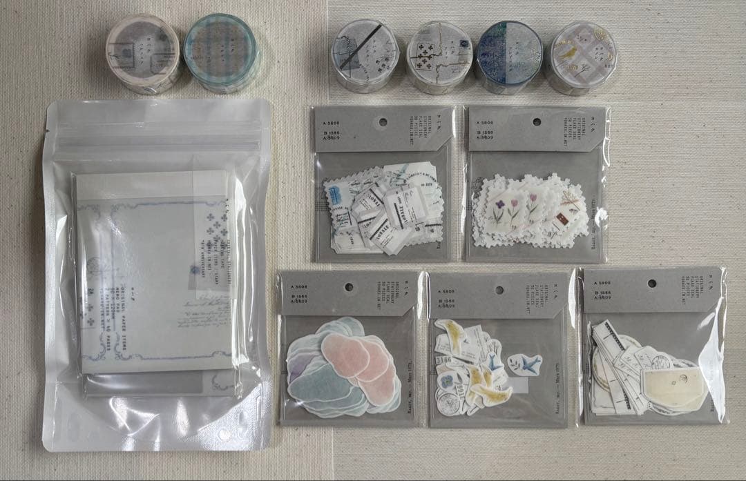 hana　ヨハク　メモ帳限定マステ　箔押しマステ　フレークシールノベルティ