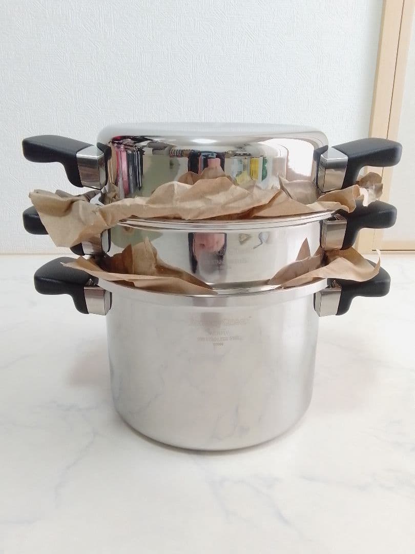 ☆未使用☆ Amway アムウェイ 4Lシチューパン 現行型 両手鍋 蒸し器