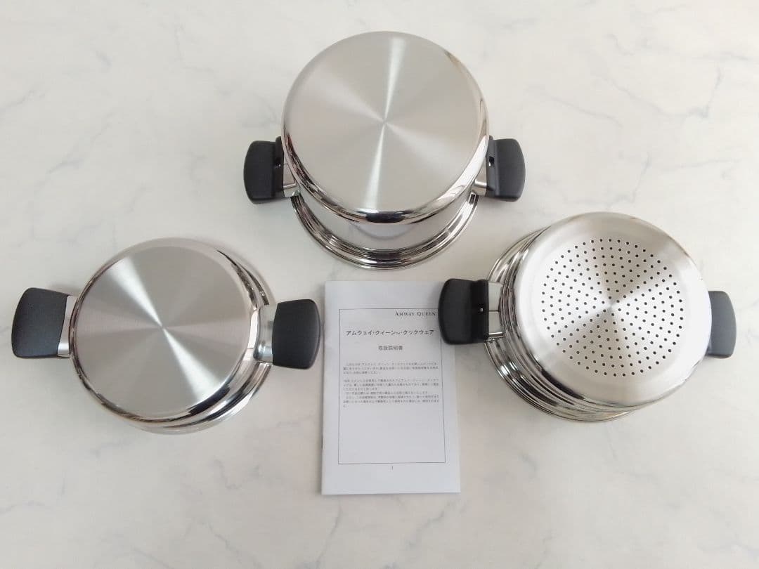☆未使用☆ Amway アムウェイ 4Lシチューパン 現行型 両手鍋 蒸し器