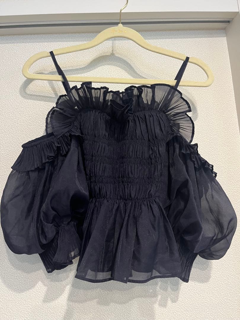 SNIDEL✳︎Sustainableギャザーオフショルブラウス/NVY