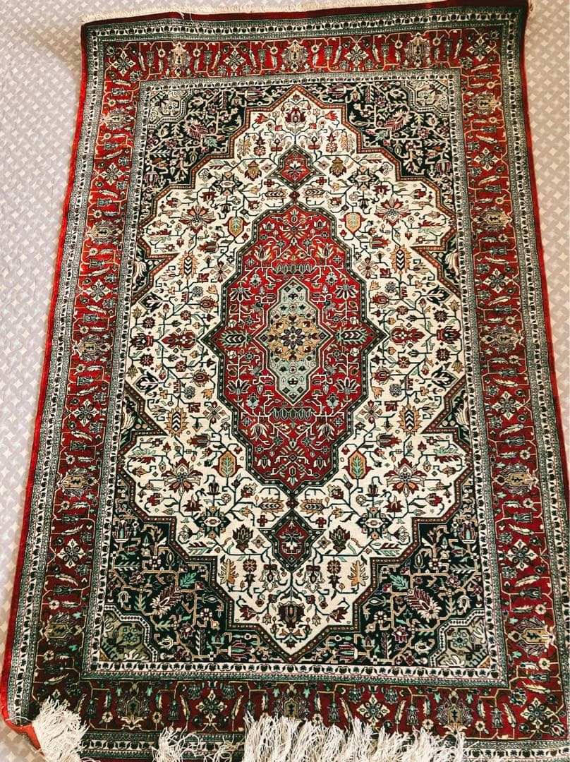 ペルシャ風ラグ 155x100 cm 絹100%