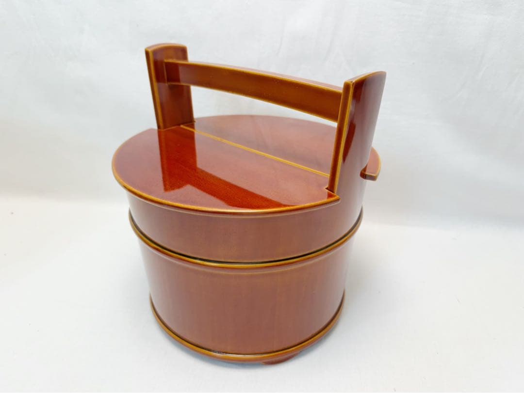 未使用 茶道具 飛騨高山 春慶塗 手桶水指煎茶道具 茶器 木工芸