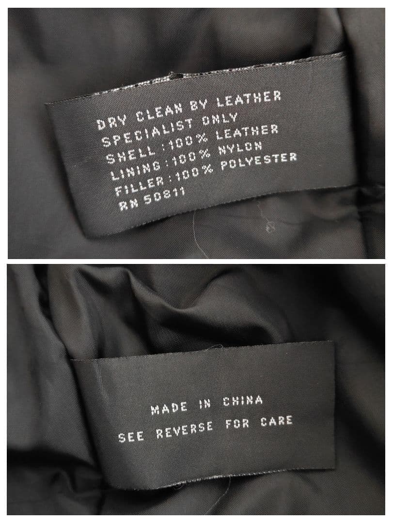 レザージャケット リアルレザー 短丈 ボンバー ブラック XL相当