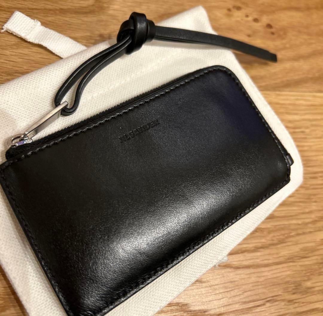 ジルサンダー　JIL SANDER ブラックレザー フラグメントケース