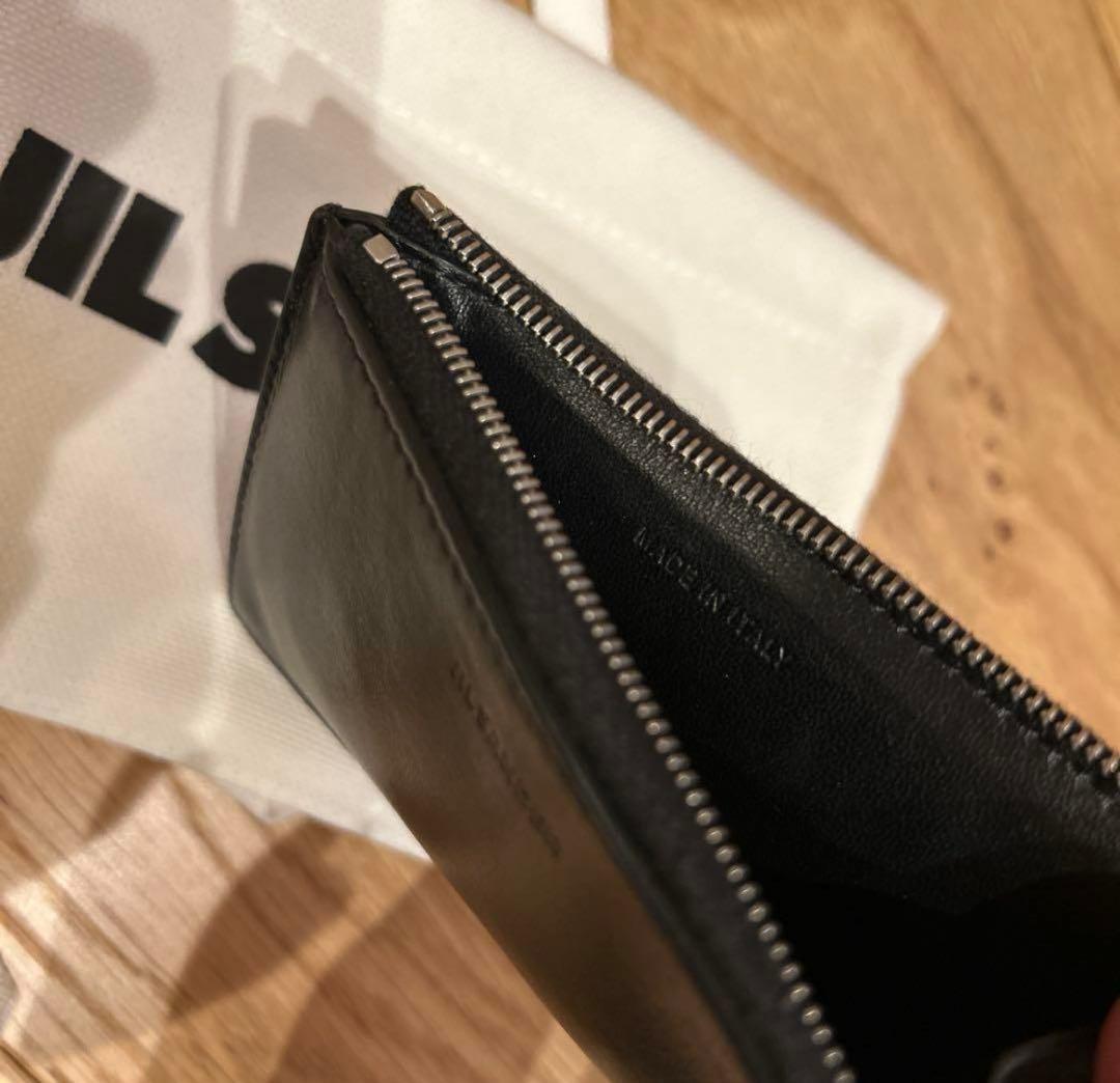 ジルサンダー　JIL SANDER ブラックレザー フラグメントケース