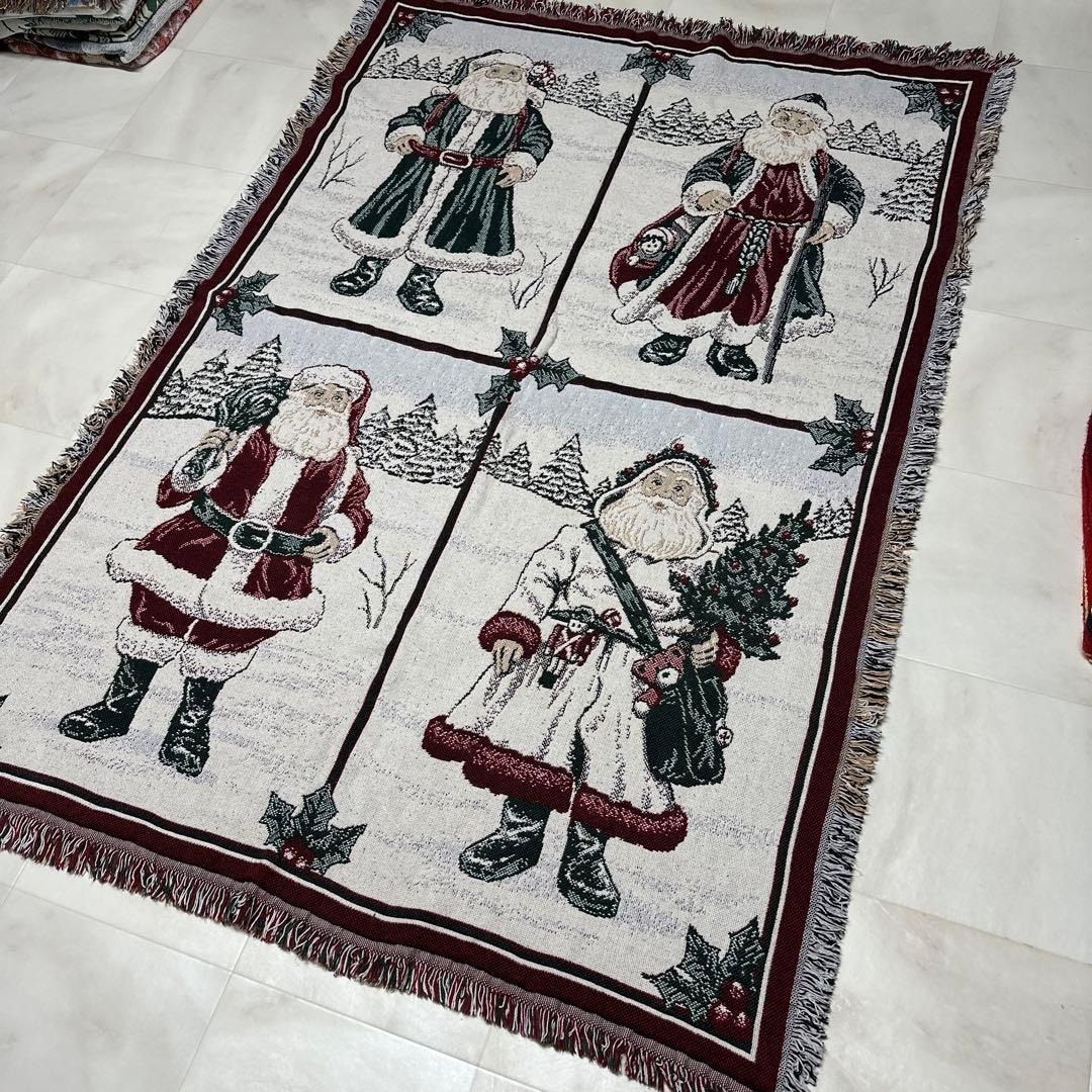 クリスマス　サンタクロース　マルチカバー　ソファーカバー　ラグ　179x123