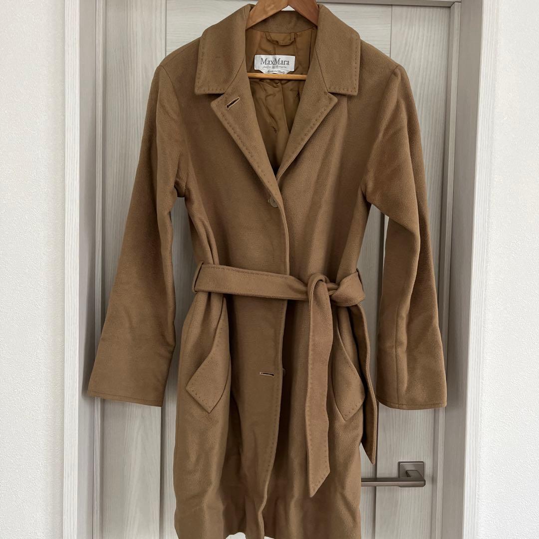 Max Mara ピュアカシミア100% コート 白タグ キャメル