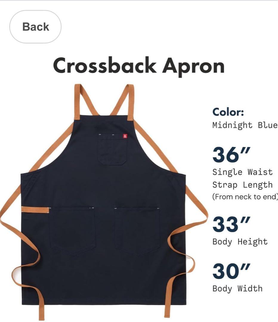 【未使用、美品】Crossback Apron 100%コットン