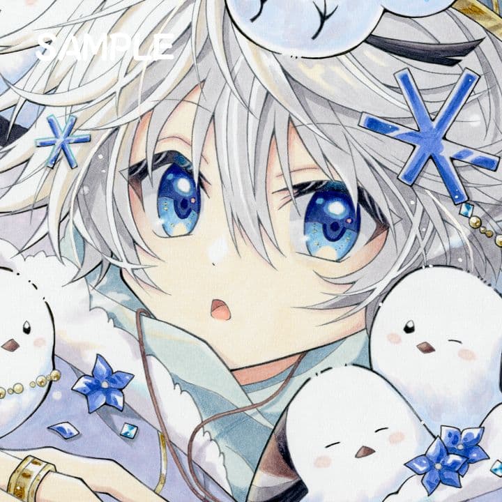 手描きイラスト＆ポストカード5枚【 Fairy】オリジナル シマエナガ