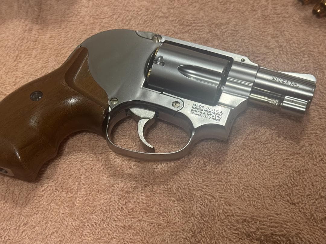 マルシン工業　M649　シルバーABS　ガスリボルバー　木製グリップモデル