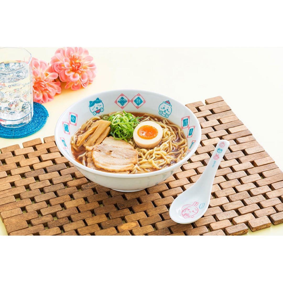 新品★ちいかわ飯店【ちいかわ＆ハチワレ＆うさぎ】ラーメンどんぶり＆レンゲセット