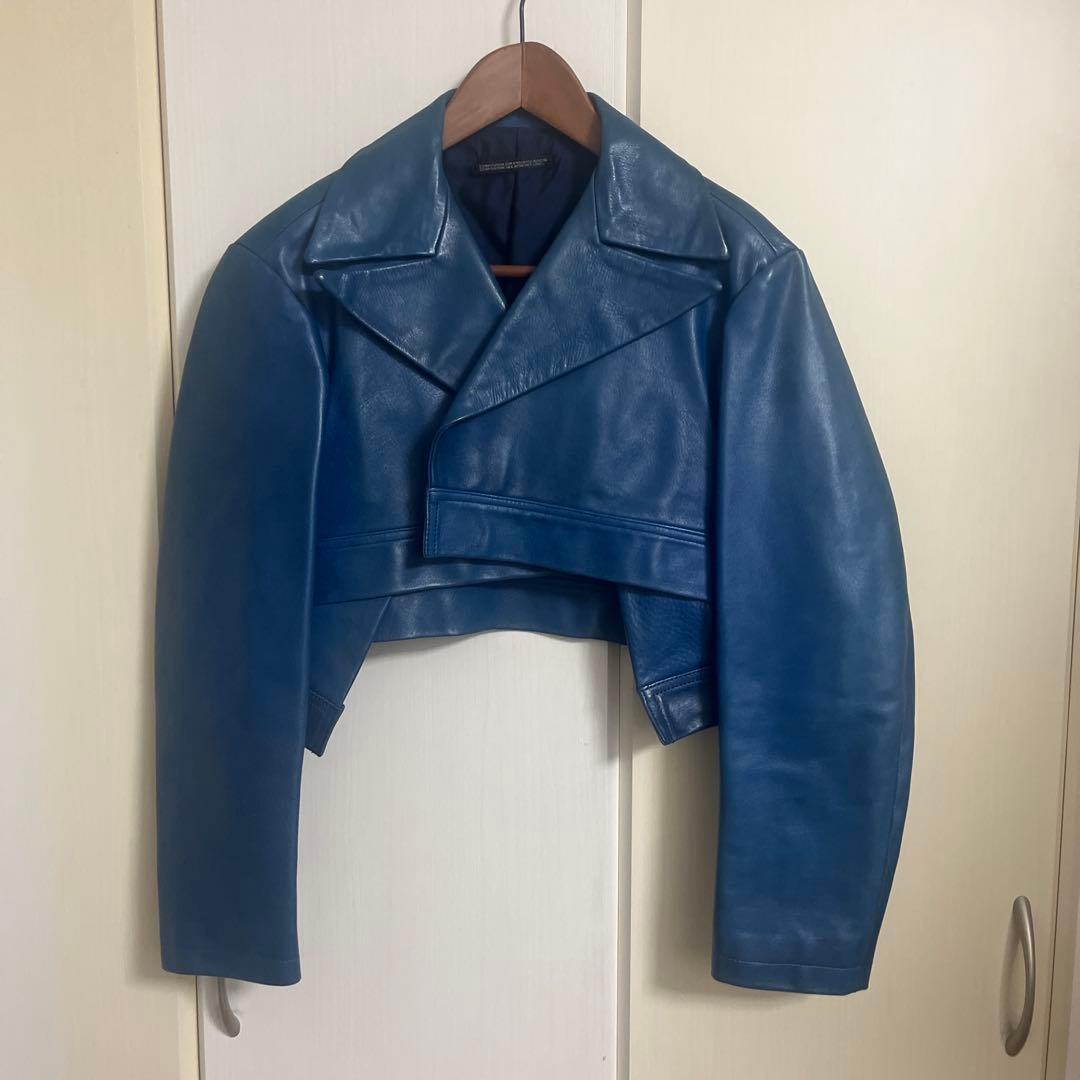 Yohji Yamamoto カウレザー　クロプッドライダースジャケット