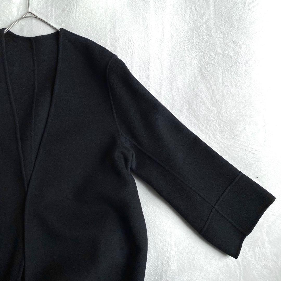 【ほぼ未使用✨】Plage ハミルトンノーカラーコート　ダブルフェイス　黒　38