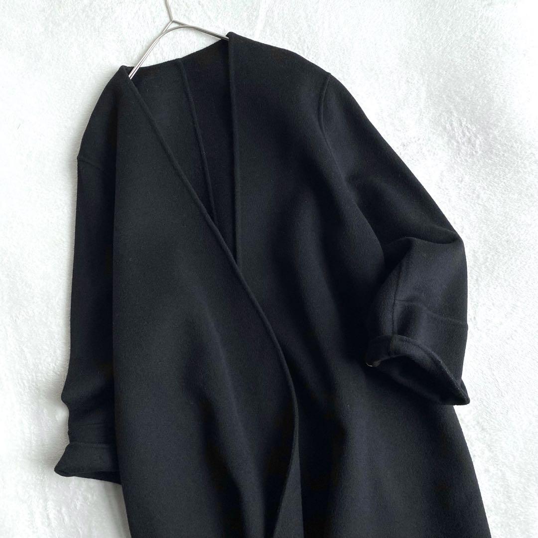 【ほぼ未使用✨】Plage ハミルトンノーカラーコート　ダブルフェイス　黒　38