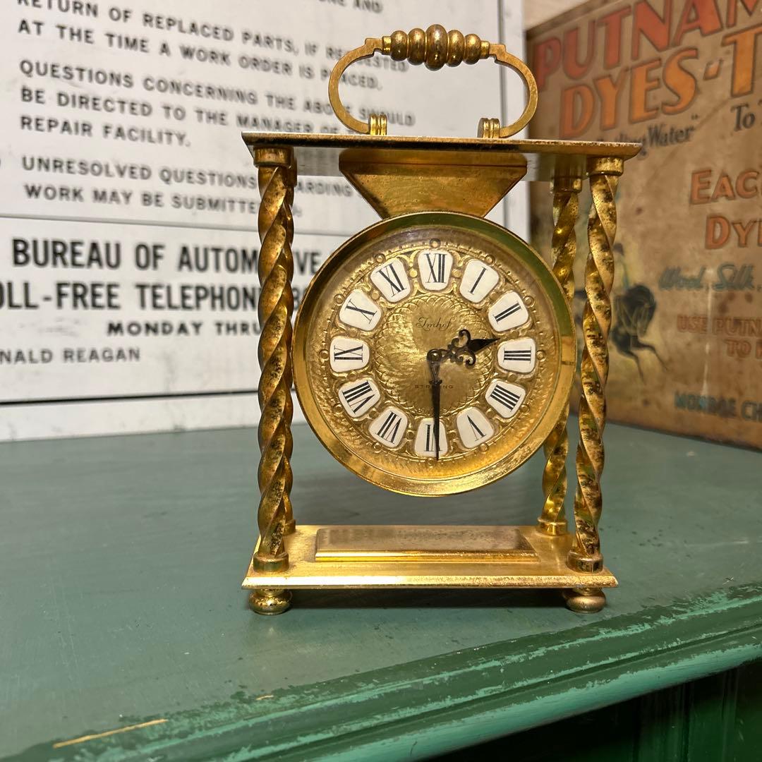 ヴィンテージ TMHOP STRIKING 置き時計 ゴールド スイス製