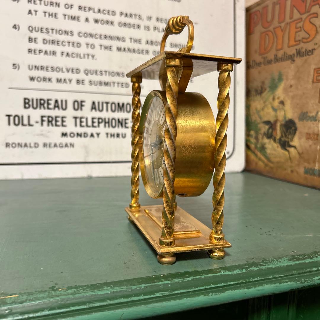 ヴィンテージ TMHOP STRIKING 置き時計 ゴールド スイス製