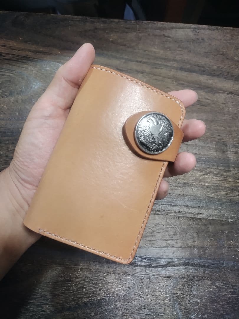 12cm LeatherChaen付■Middle Leather Wallet