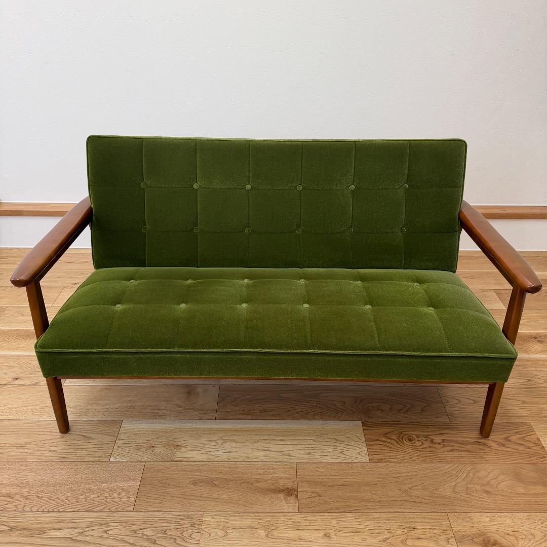 ✳︎週末のお値引き✳︎【美品】カリモク６０　Kチェア　２シーター　モケットグリーン