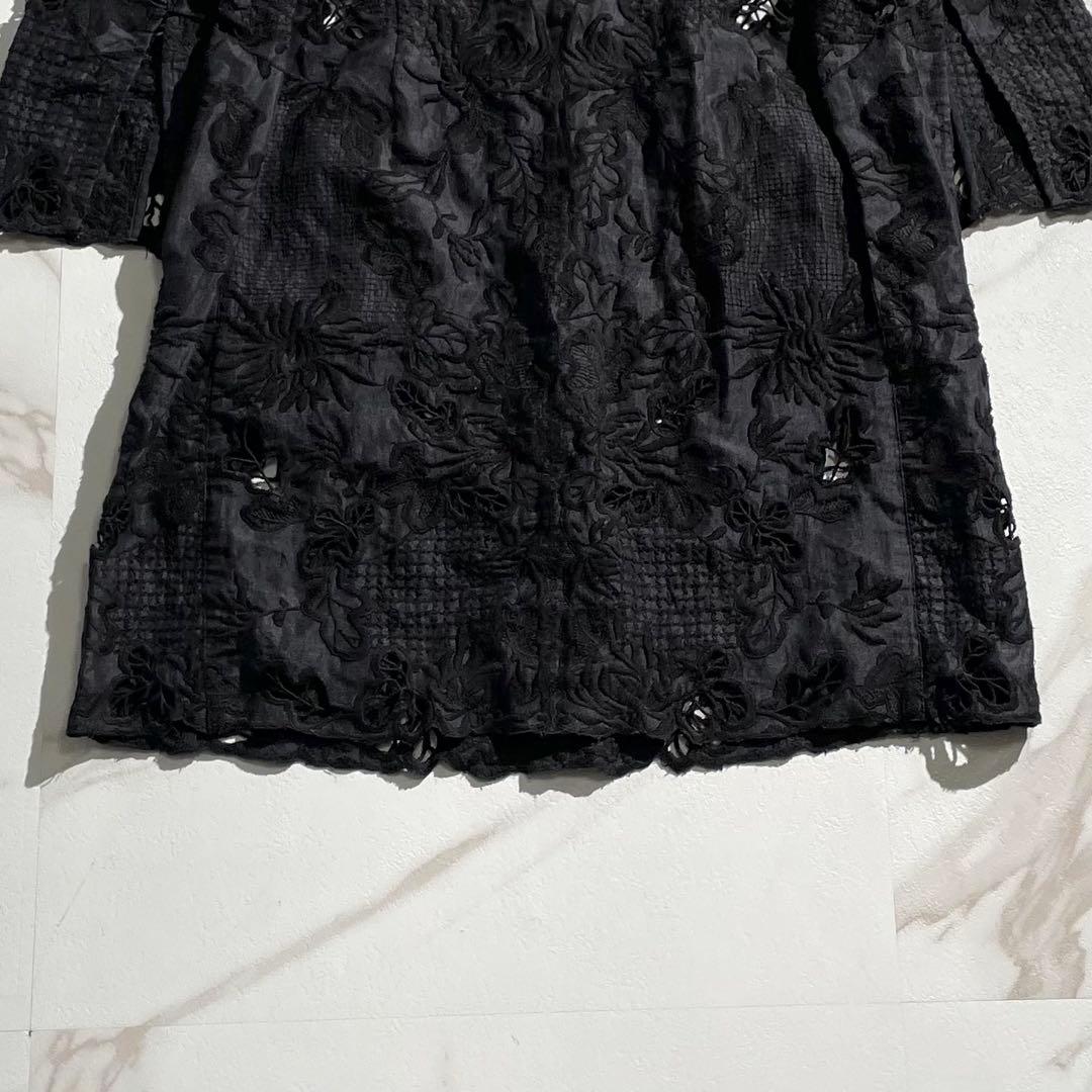 入手困難✨ エルマンノシェルビーノ レース生地 チェスターコート ネイビー