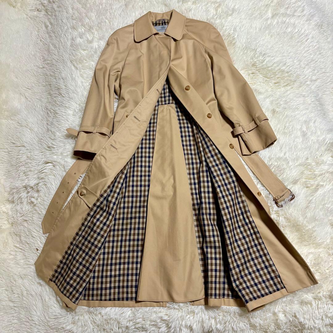 【極美品】アクアスキュータム　トレンチコートクラブチェック　L Aqua5