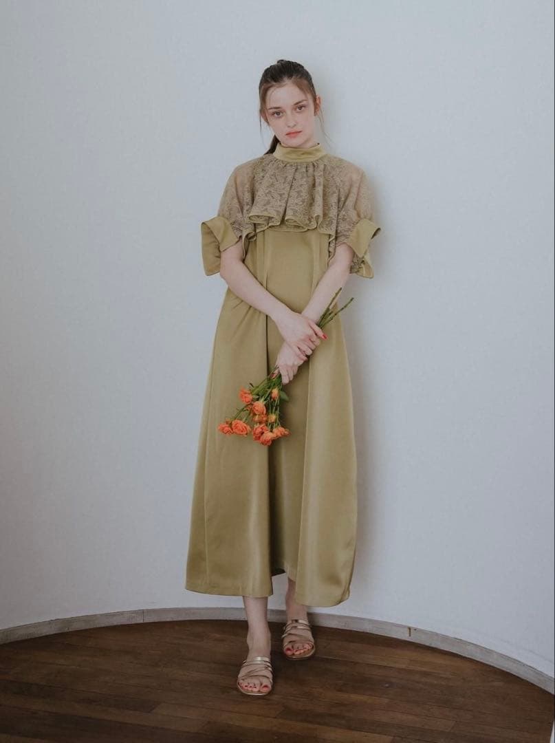 PINUE レースボレロ＆ドレスセット（LEAF GREEN）