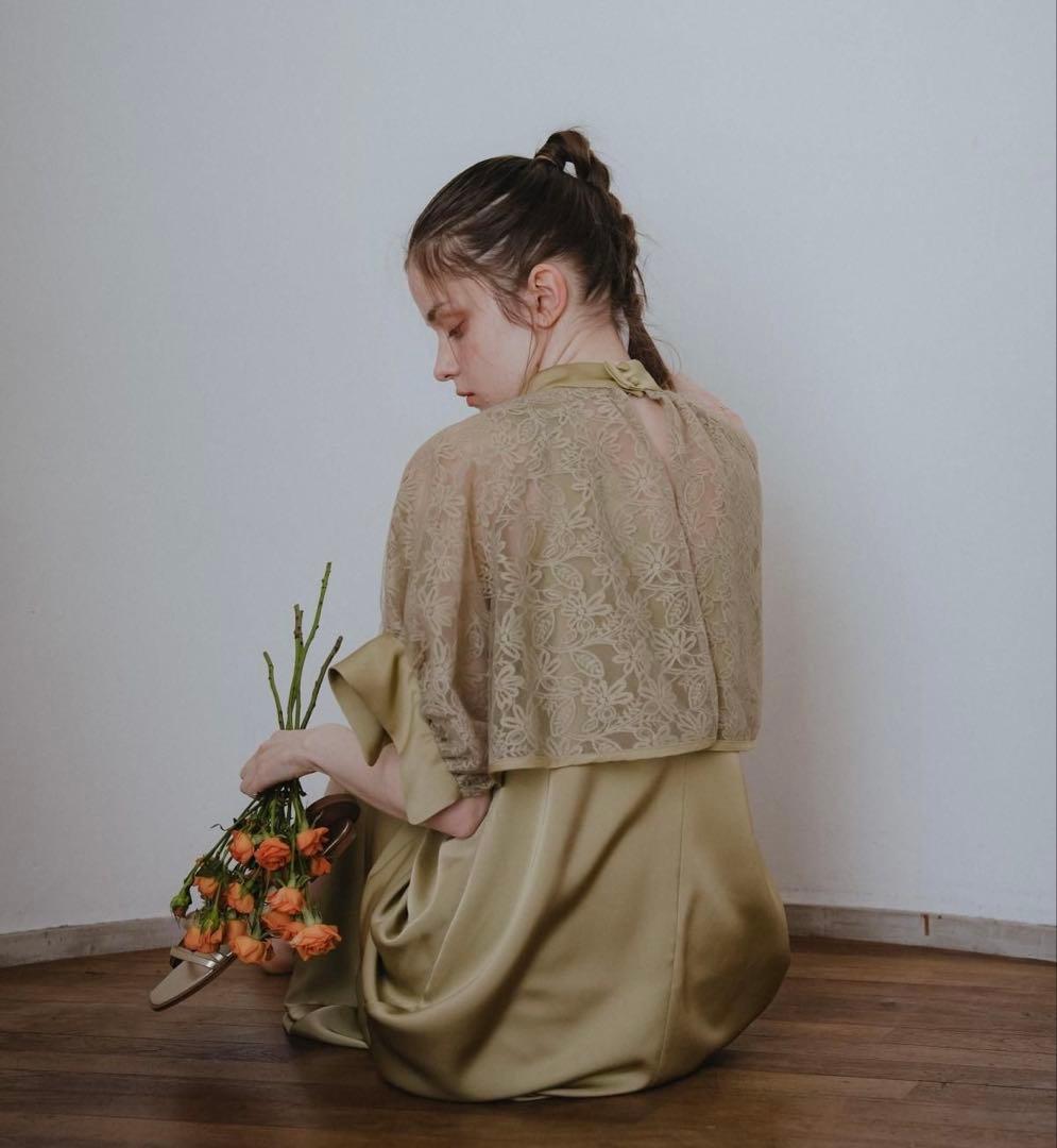 PINUE レースボレロ＆ドレスセット（LEAF GREEN）