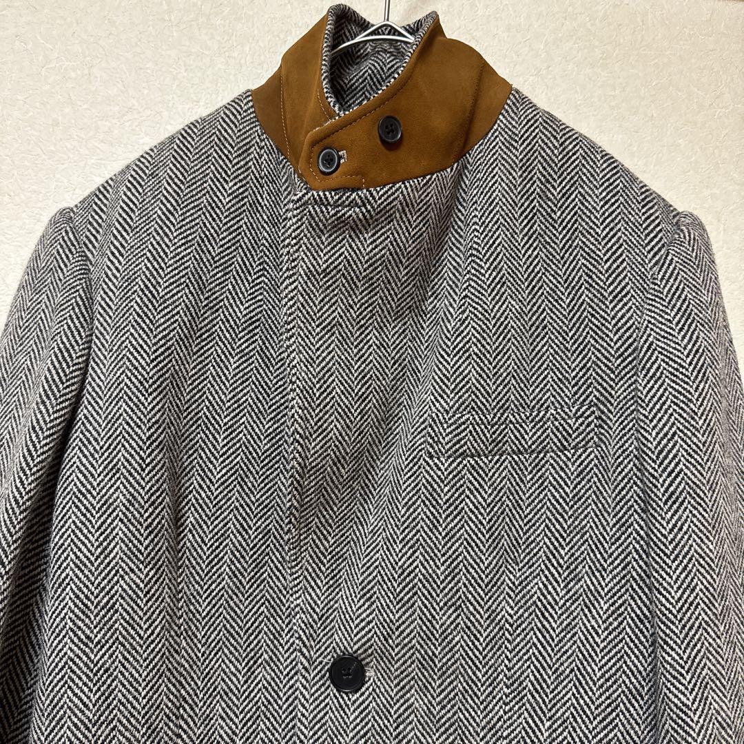 ラルフローレン　グレー ヘリンボーン柄 ロングコート