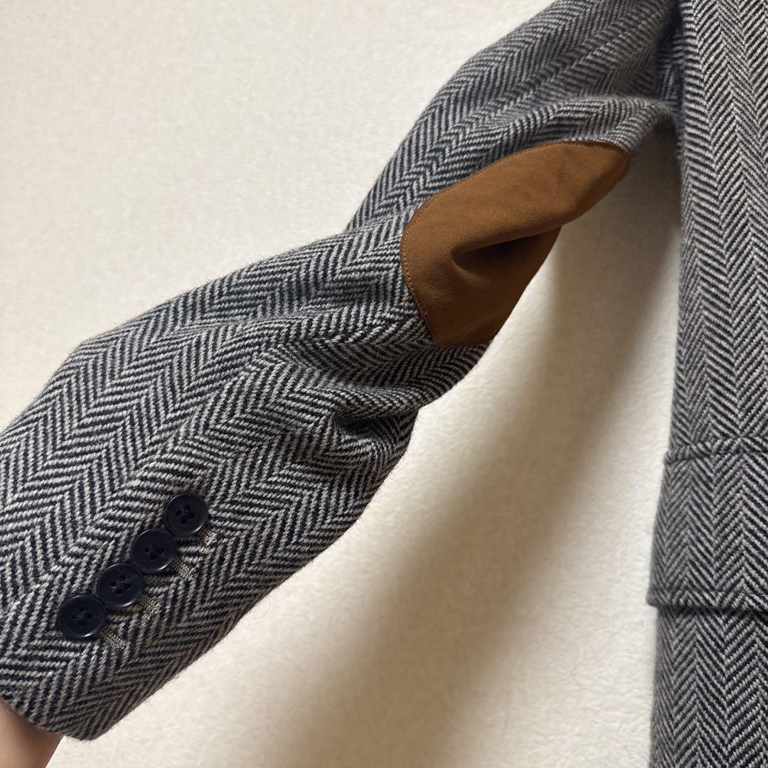 ラルフローレン　グレー ヘリンボーン柄 ロングコート