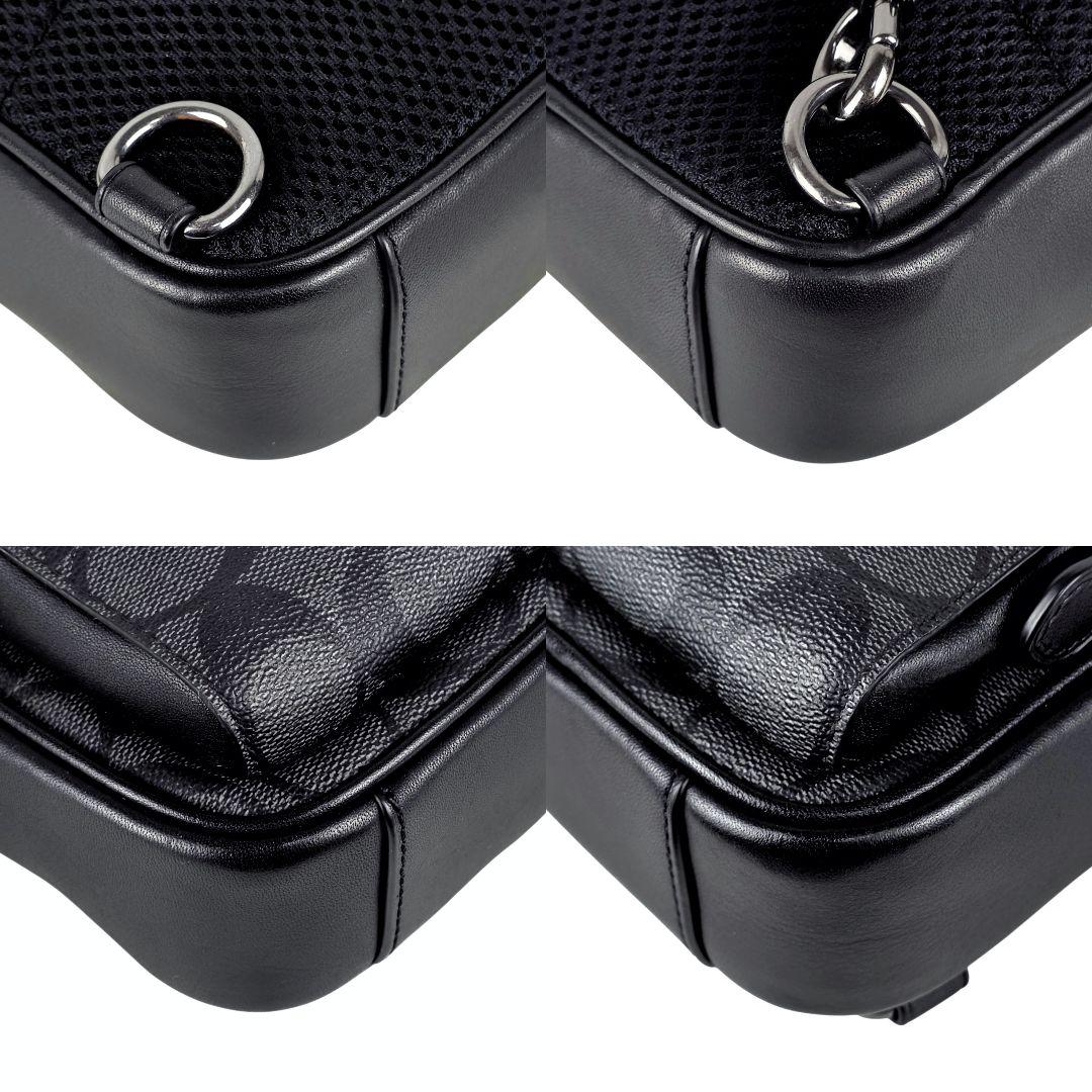 美品 コーチ COACH シグネチャー ボディバッグ トラックパック