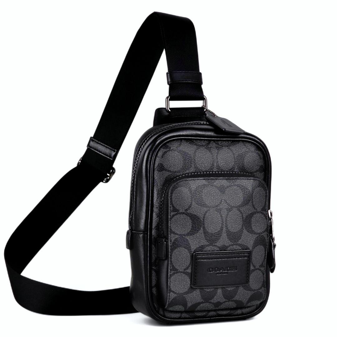 美品 コーチ COACH シグネチャー ボディバッグ トラックパック