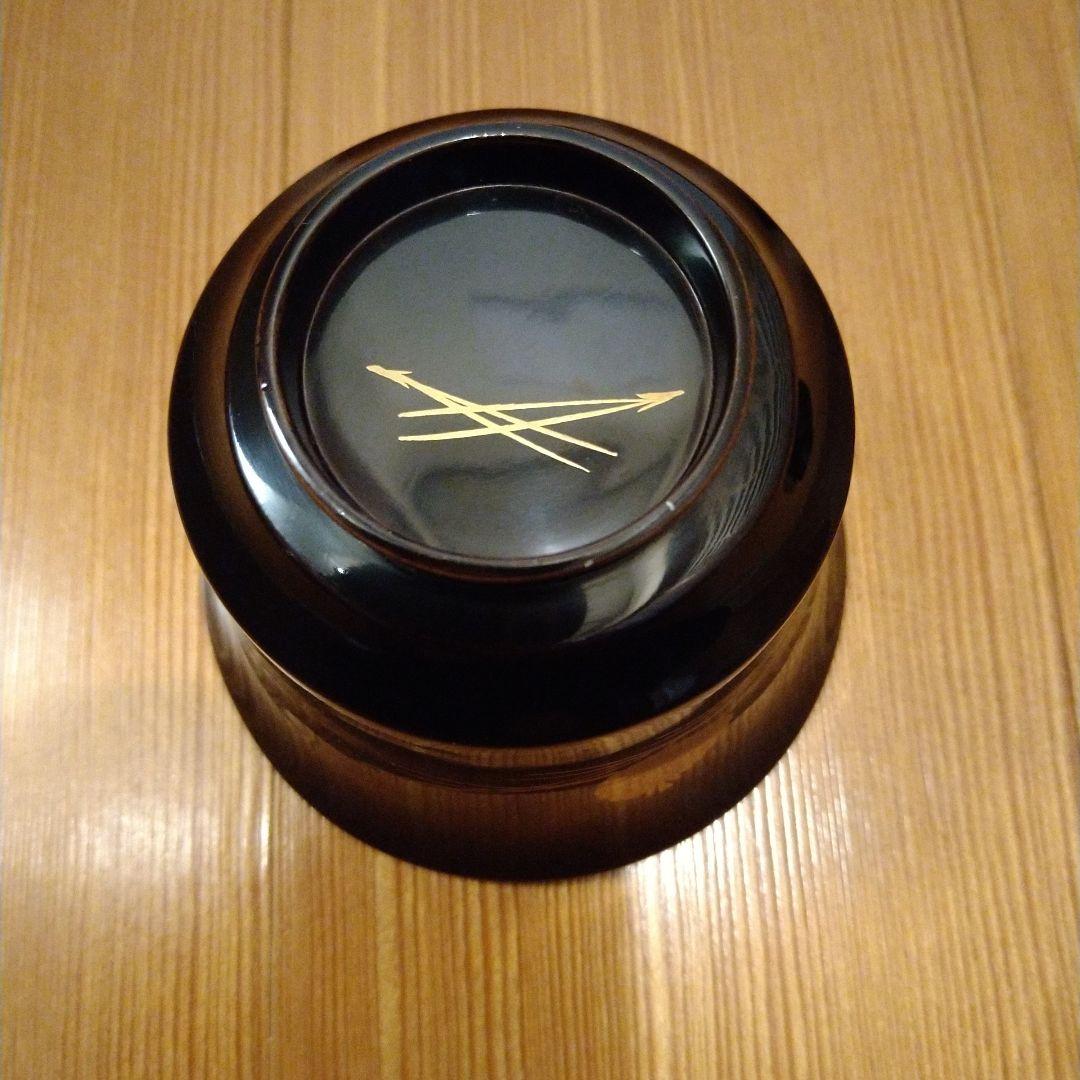 箸洗　松葉蒔絵　黒塗　１０人前