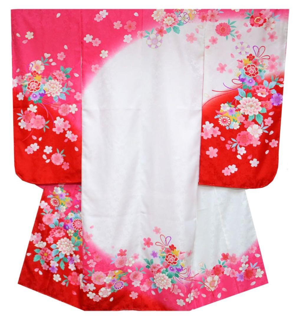 1点限り在庫処分特価　七五三 着物 7歳 女の子 着物フルセット ボカシ染め分け