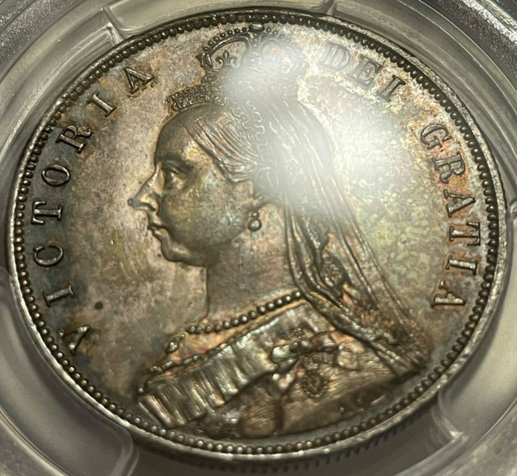 イギリス 1887年 ヴィクトリア ビクトリア ハーフクラウン 銀　古銭