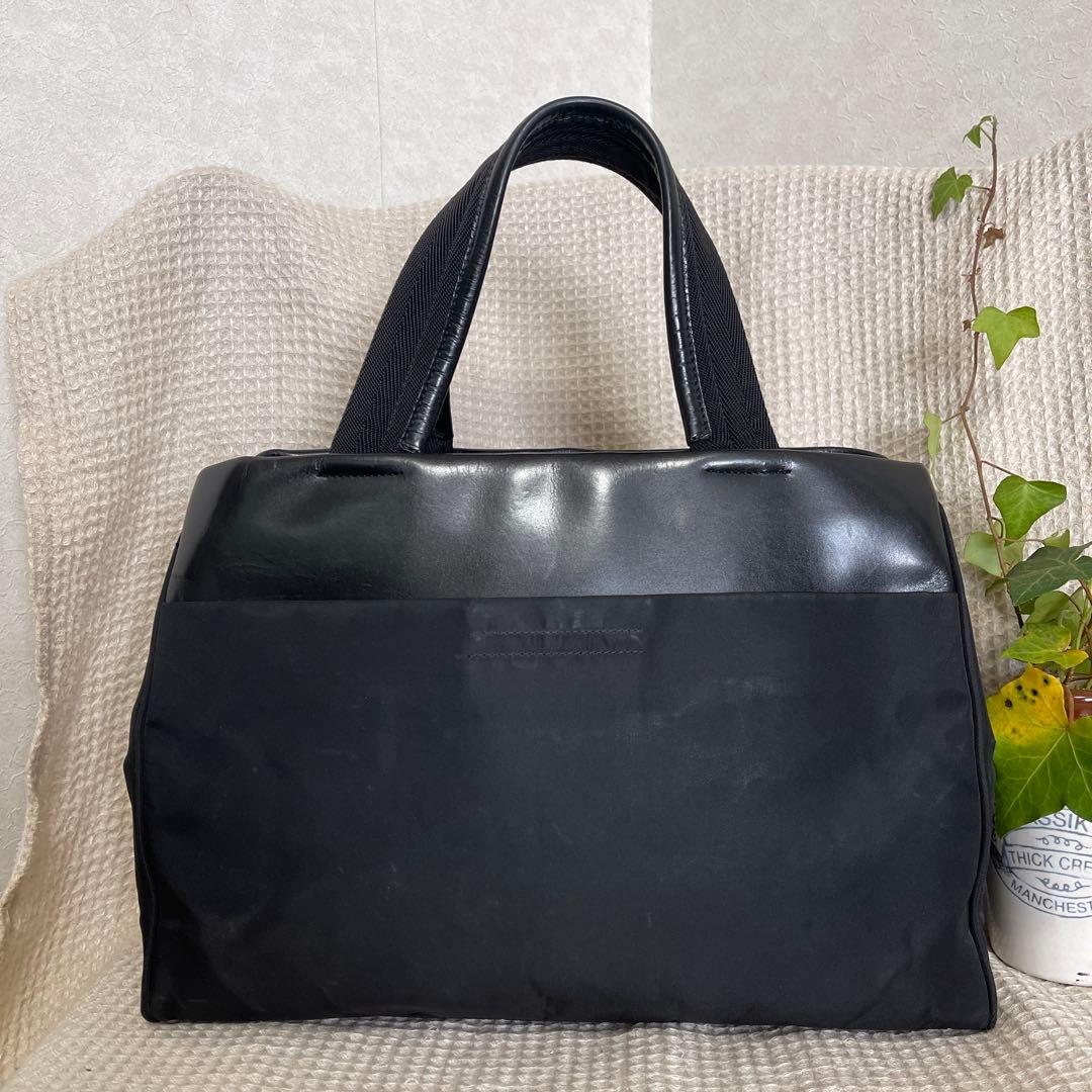 ◇ 美品 PRADA プラダ トートバッグ ナイロン×レザー ブラック ◇