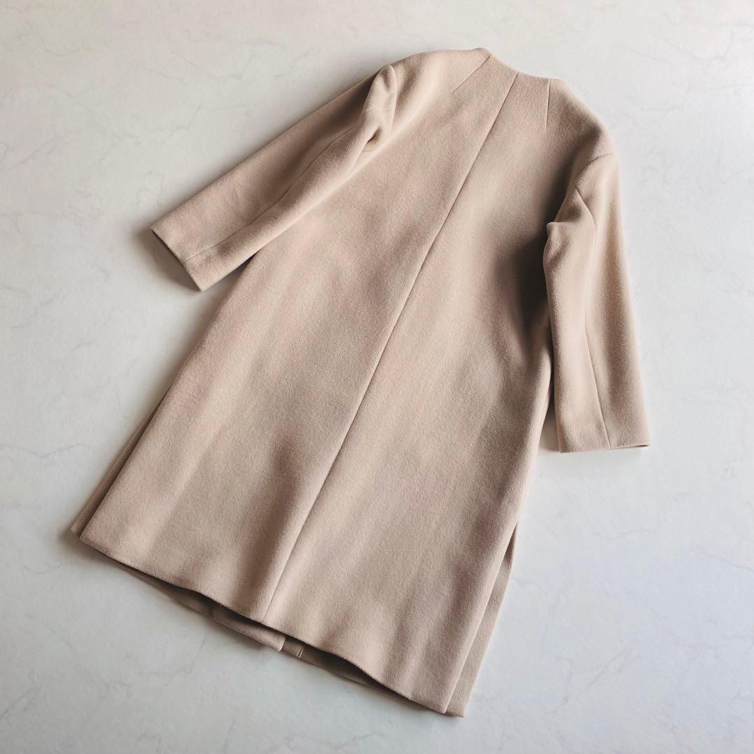SHIPS IN.TES.PRA ウール カシミヤ ノーラペルコート ベージュ