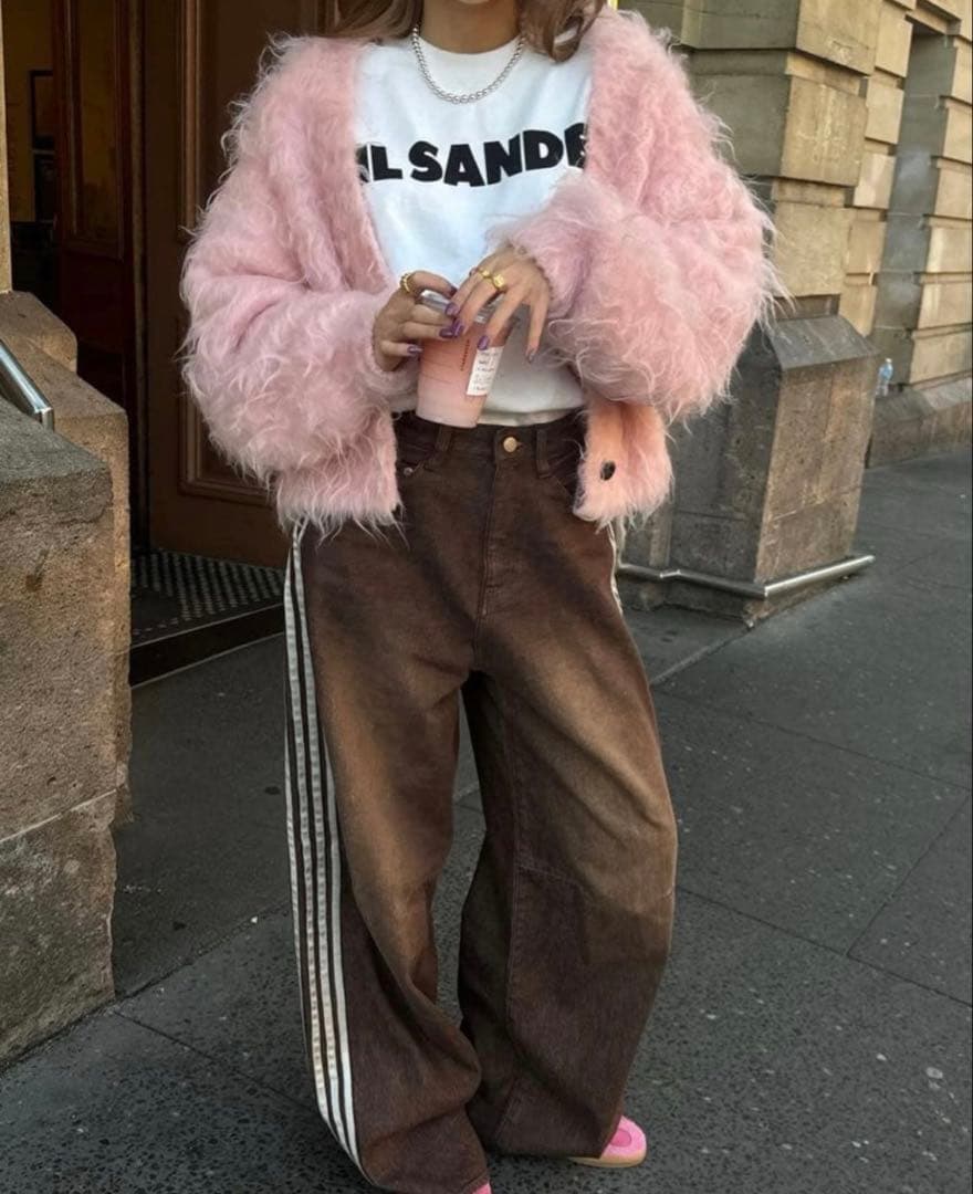 【新品未使用】THE TOE ブラウン ストライプ デニムパンツ