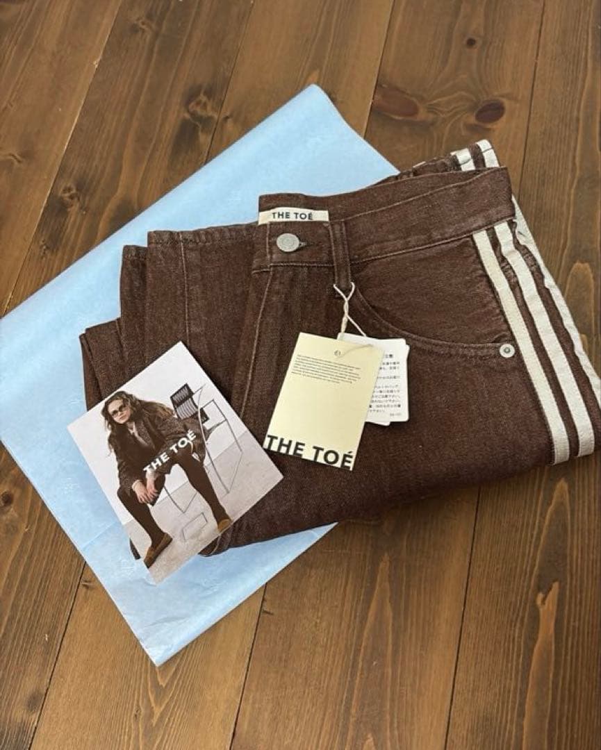 【新品未使用】THE TOE ブラウン ストライプ デニムパンツ