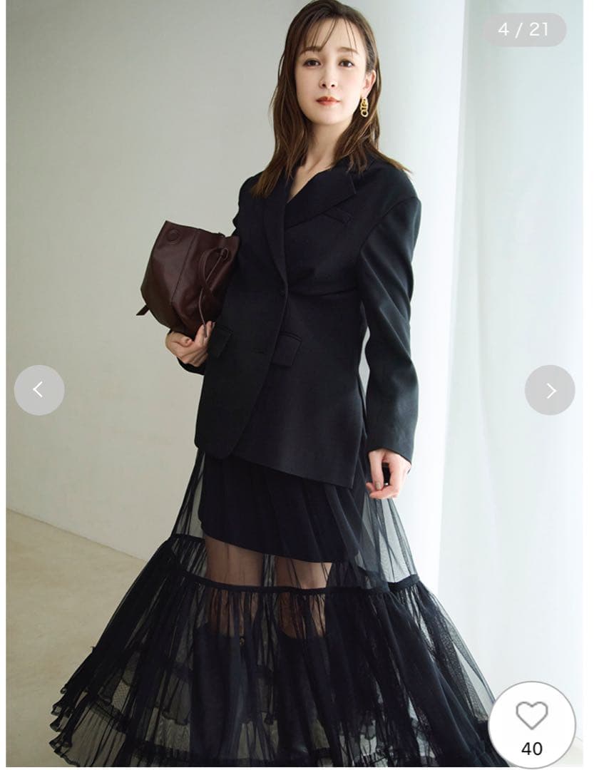 新品未使用　FRAY I.D プリーツヘムチュールスカート