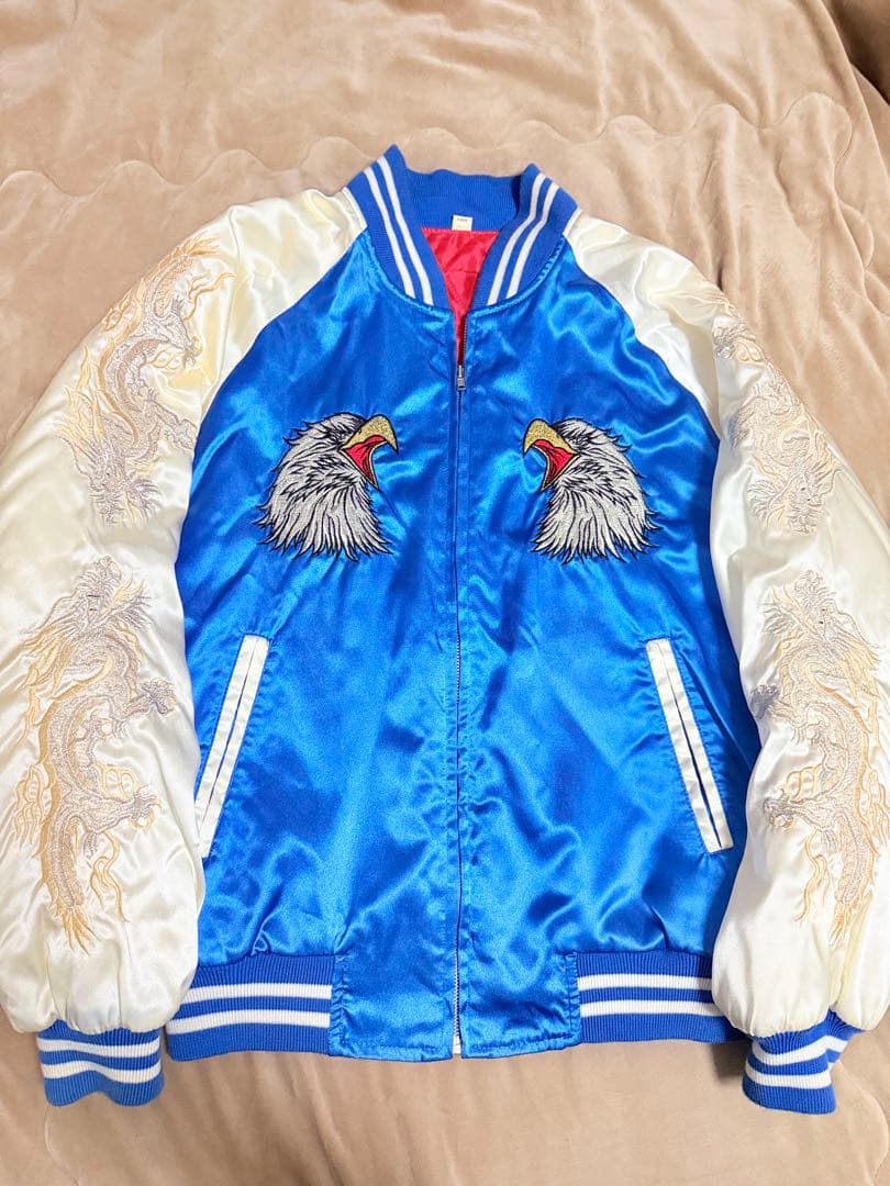 YOKOSUKA vintage 90s 鷲 龍 日本限定 スカジャン サテン