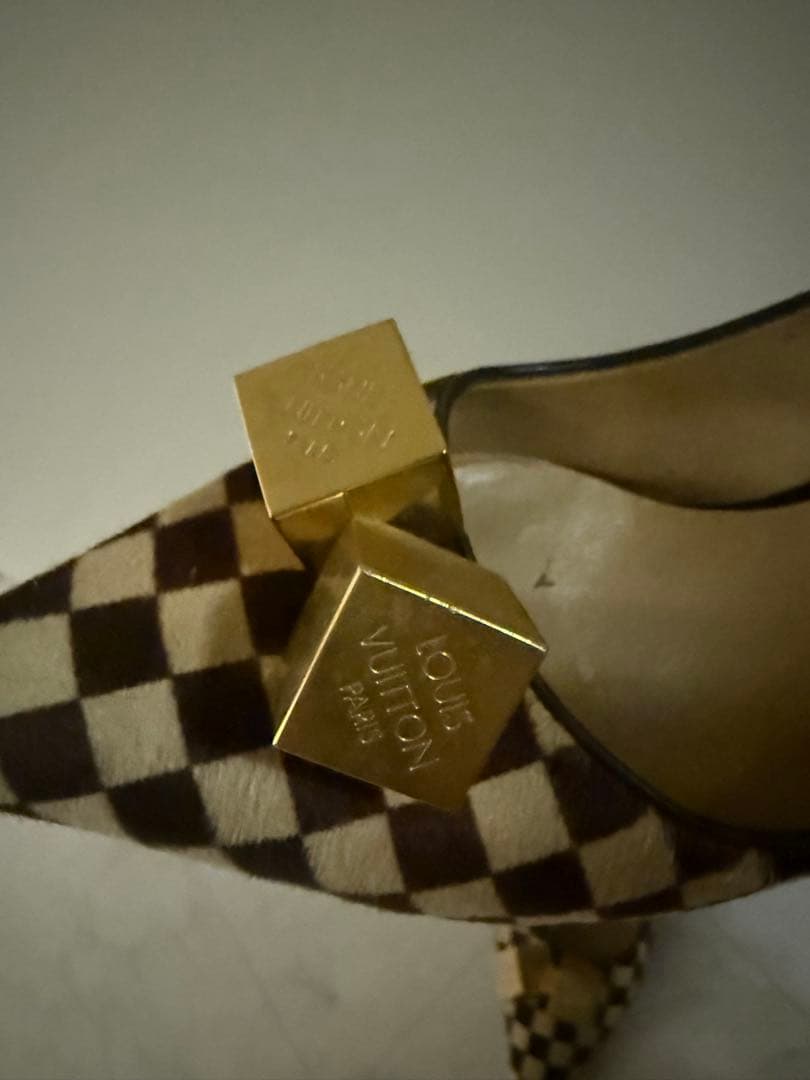 Louis Vuitton チェック柄 ハイヒールパンプス