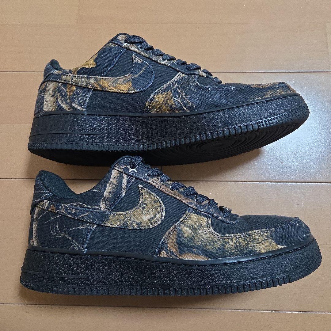 ナイキ エアフォースワン 黒 リアルツリー カモフラージュ 27cm