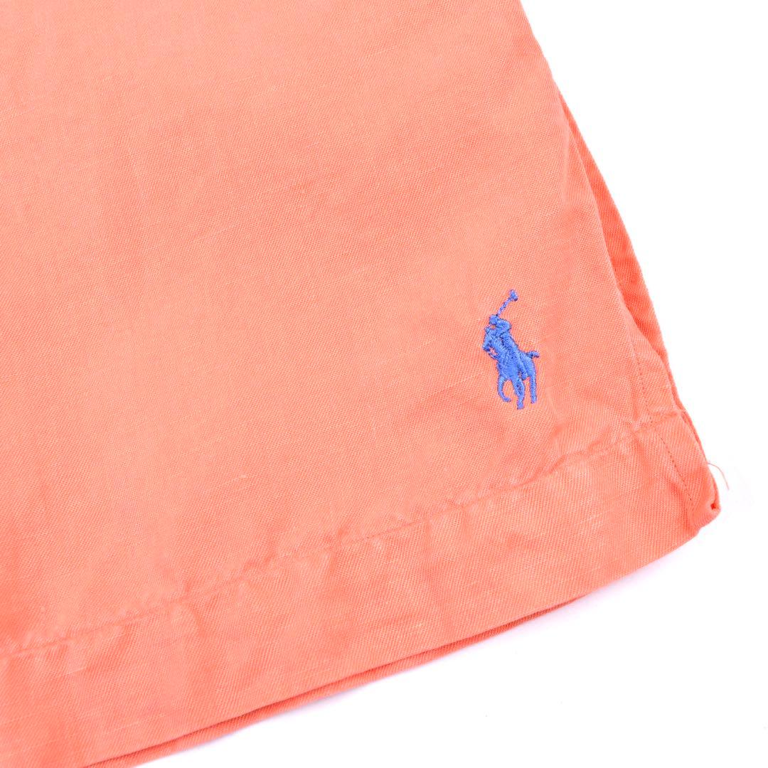 90s Ralph Lauren Shirt LINEN SILK オレンジ L