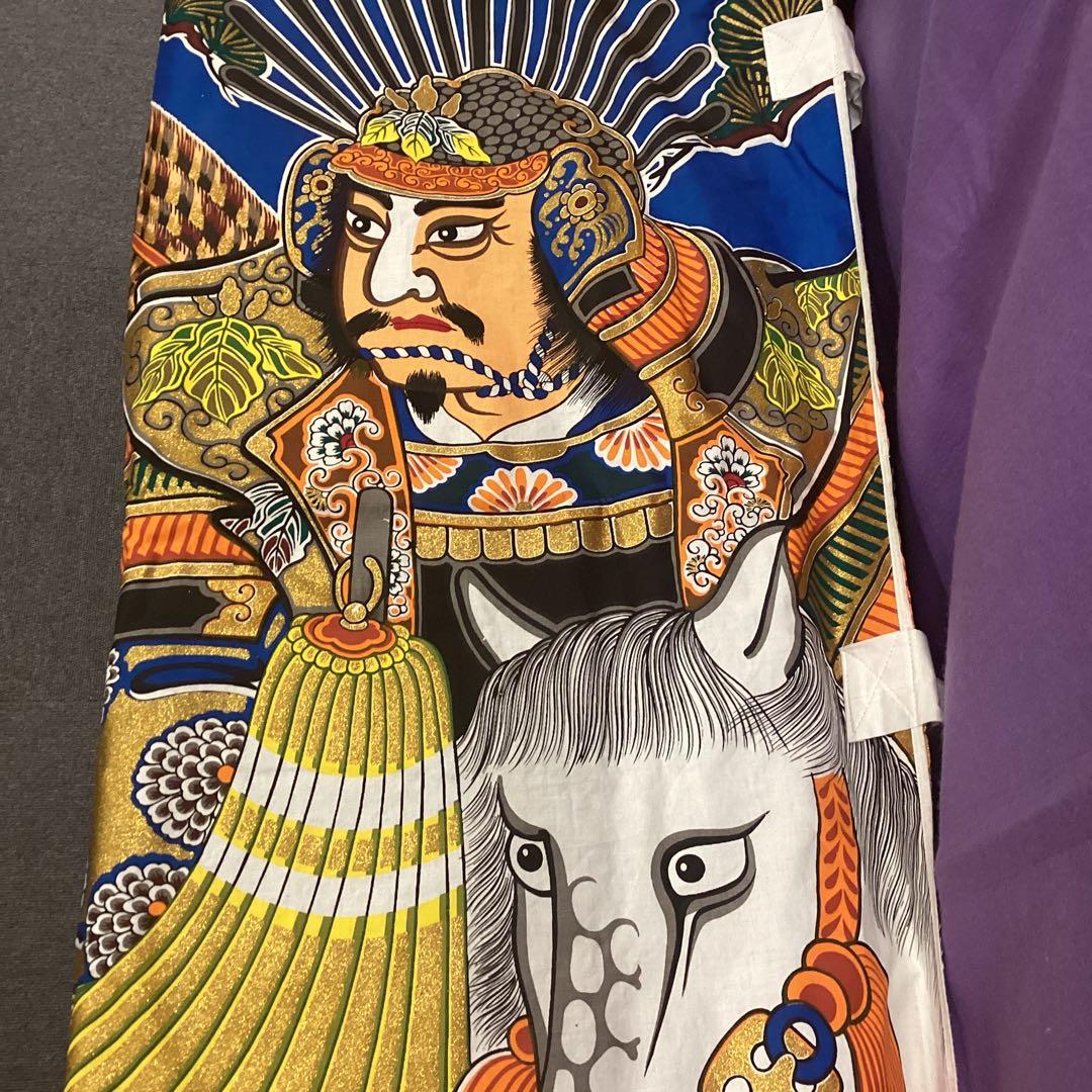 五月武者絵のぼり　太閤秀吉城付　7m 栃木県伝統工芸品　大畑耕雲　小旗ロープ風鎮